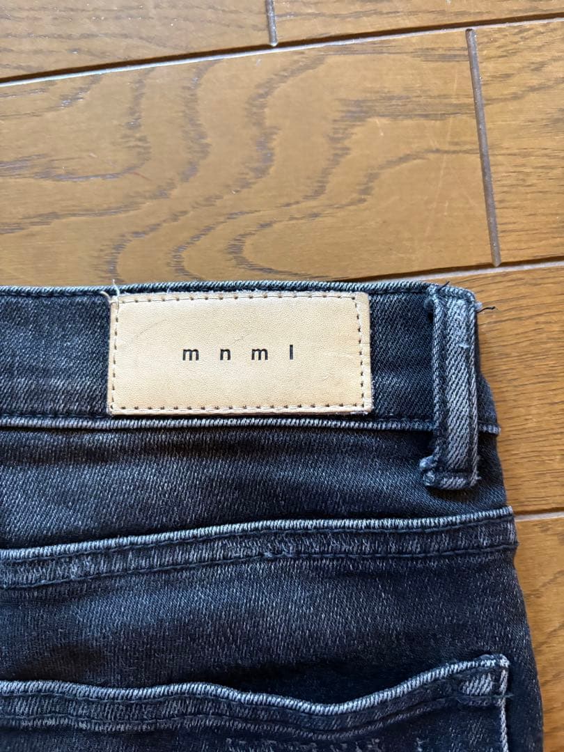 mnml ダメージ加工 スキニーデニム ブラック