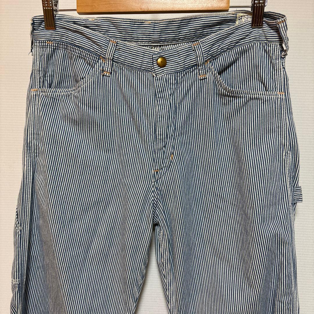 オアスロウ orSlow ヒッコリーストライプペインターパンツ　サイズ3 麻混