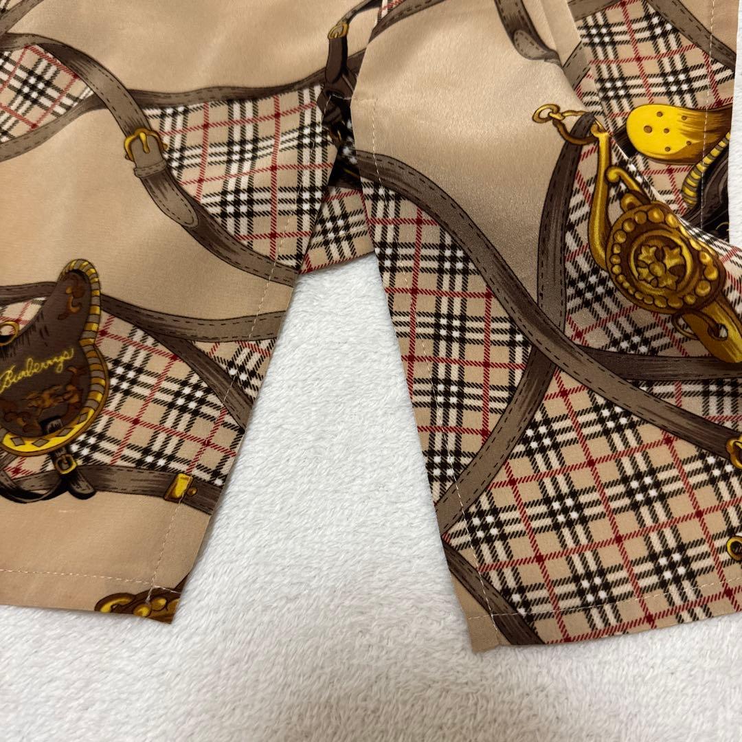 【極美品】金ボタン　burberrys ブラウス　ノバチェック　馬具　総柄