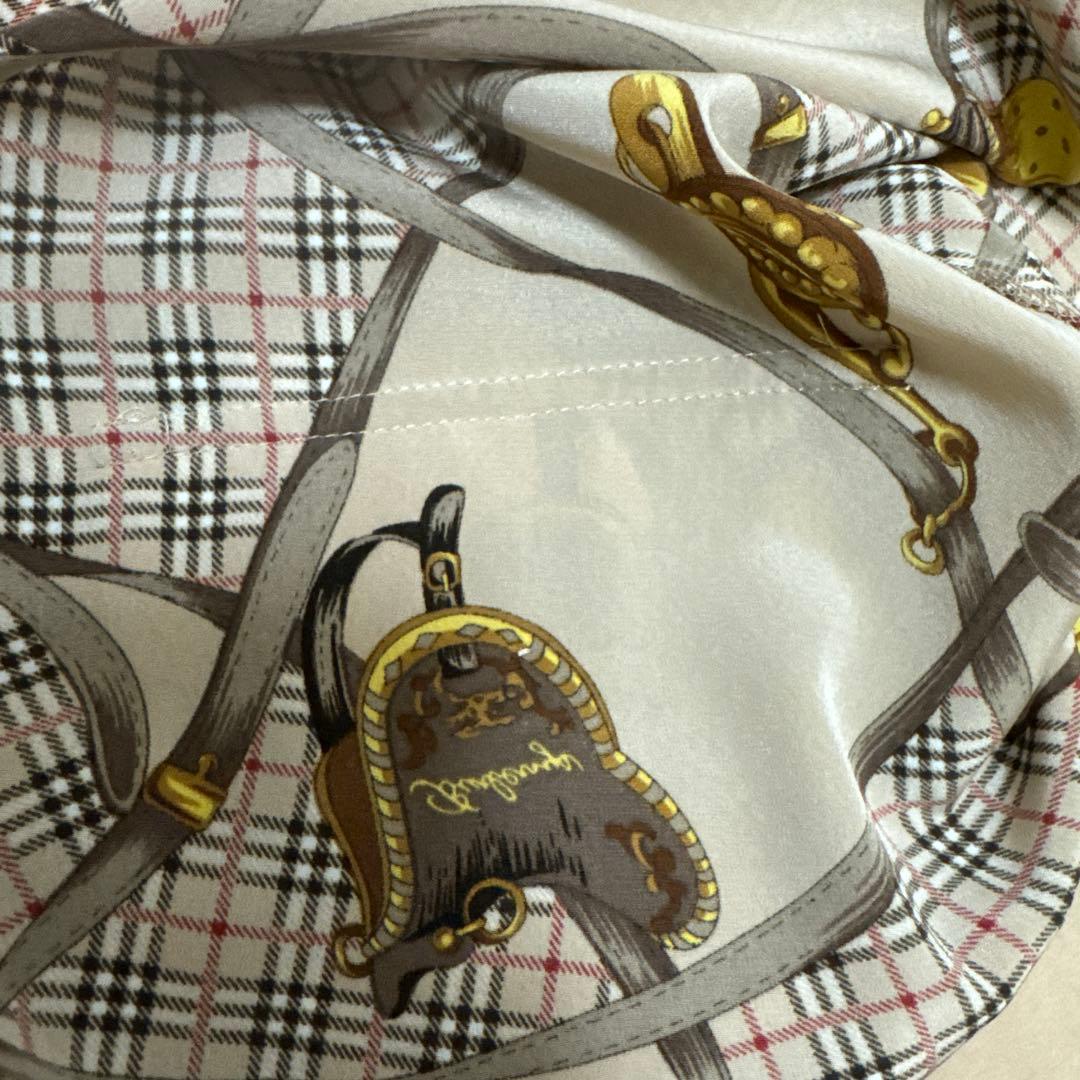 【極美品】金ボタン　burberrys ブラウス　ノバチェック　馬具　総柄