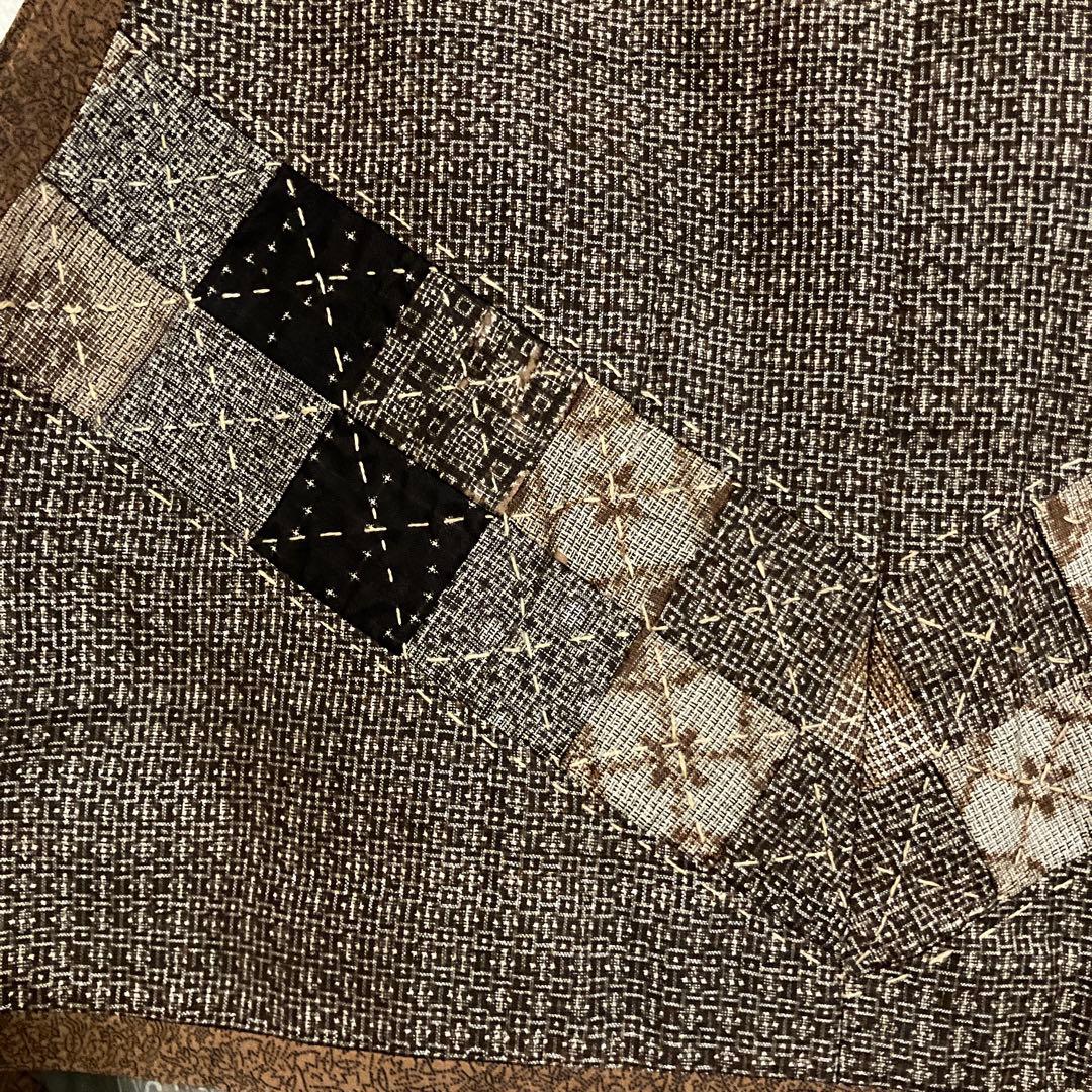 ハンドメイド大島ベストリバーシブル刺し子L〜M寸