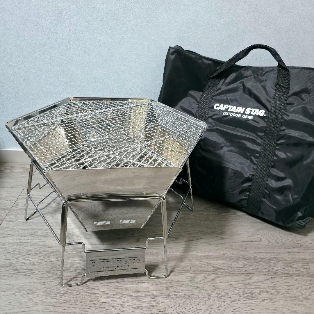 【未使用】キャプテンスタッグ ヘキサグリル ＆ ファイアグリルテーブル セット