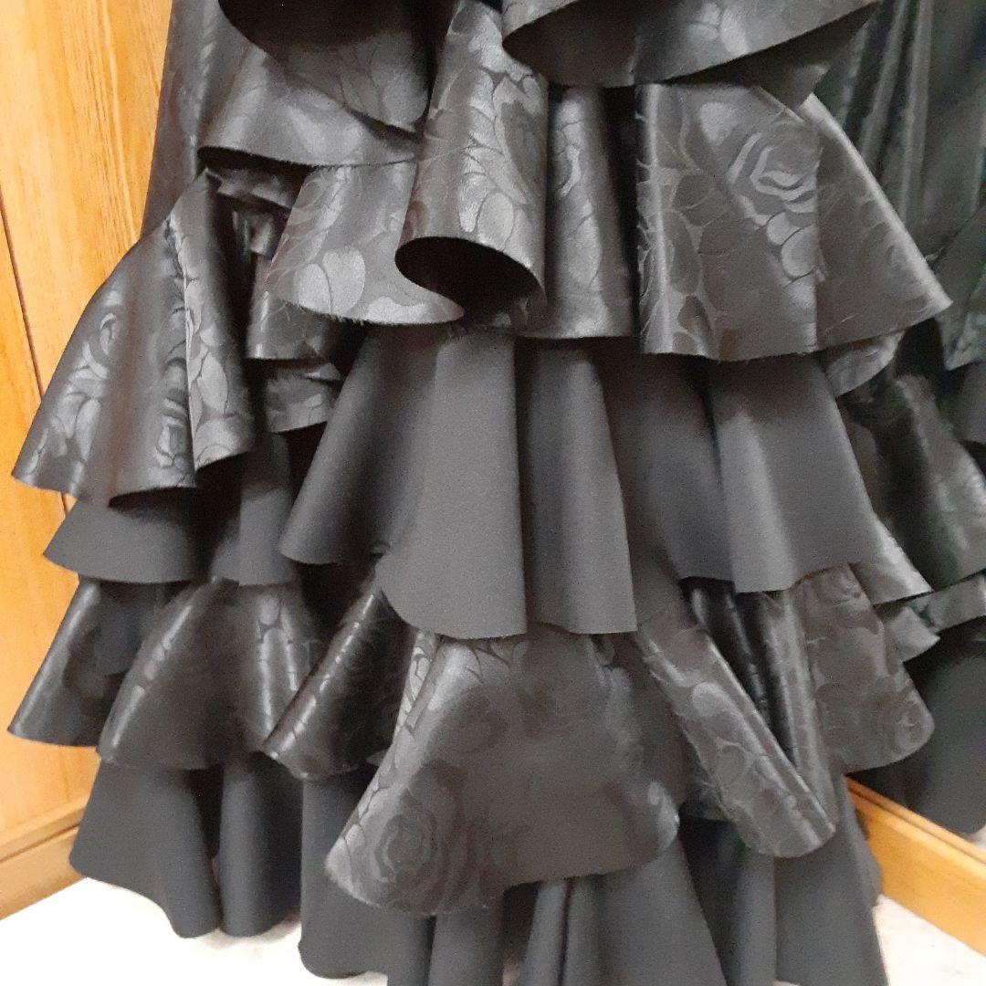 フラメンコ衣装　☆ブラックファルダ　豪華フリル♡