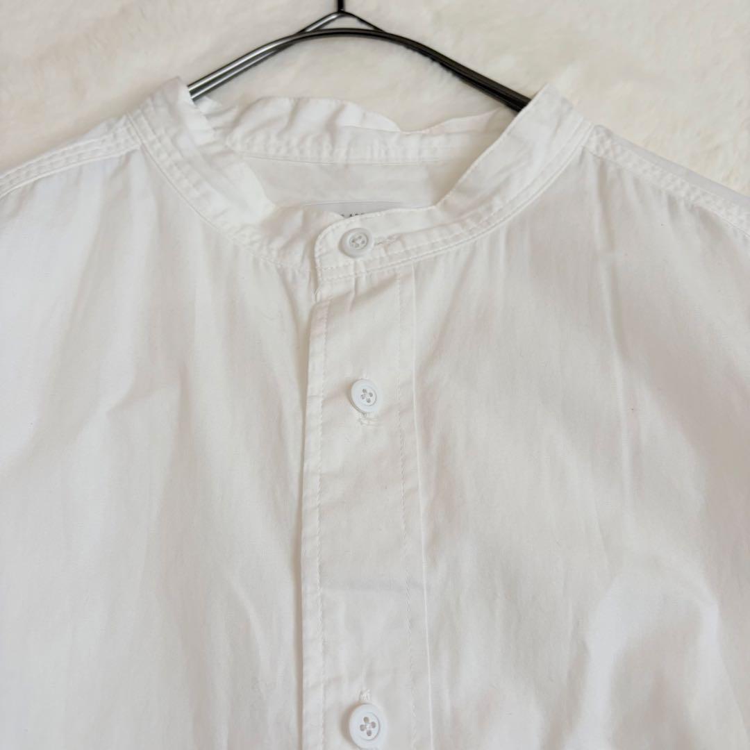 SOLAMONAT LARME スタンドカラーシャツ ホワイト バンドカラー