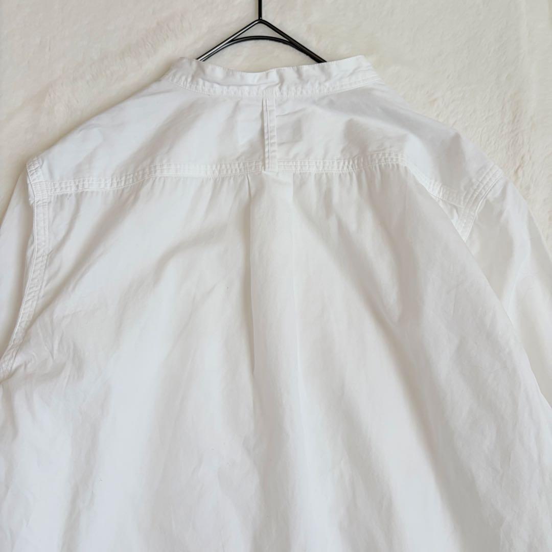 SOLAMONAT LARME スタンドカラーシャツ ホワイト バンドカラー