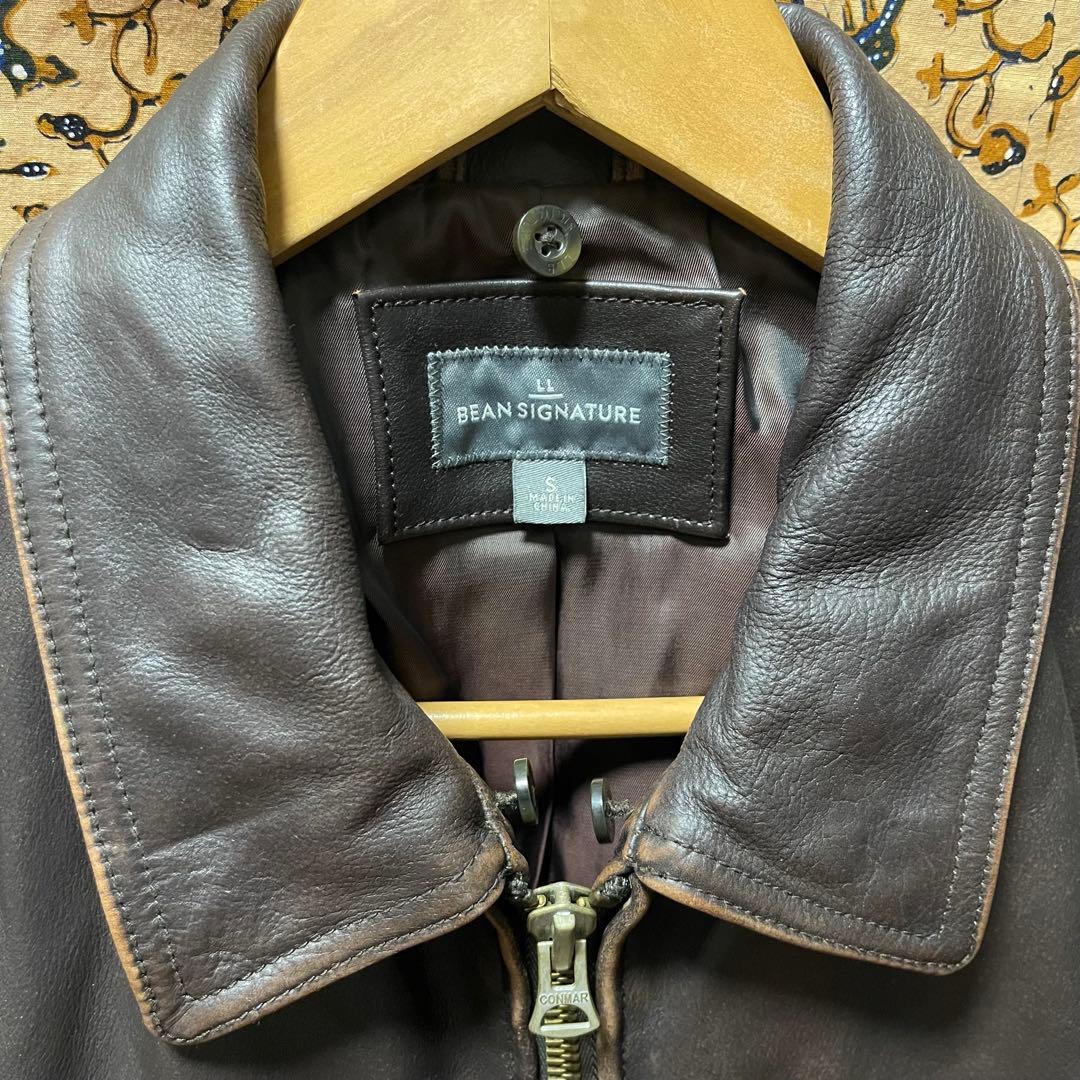 じ*ー様 美品☆LLビーンシグネチャー S★A-2タイプレザージャケット