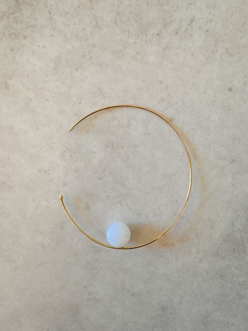 ◆sweet pea フープピアス　天然石　片耳　アッシュペー