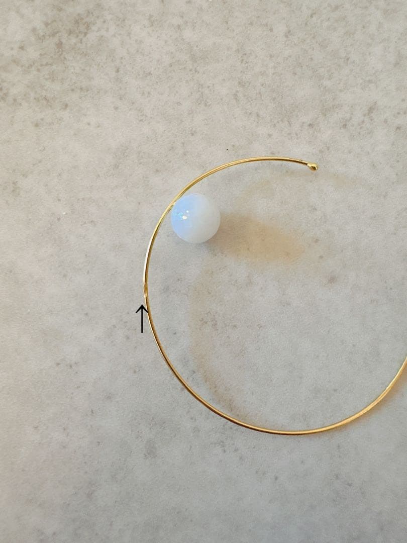 ◆sweet pea フープピアス　天然石　片耳　アッシュペー