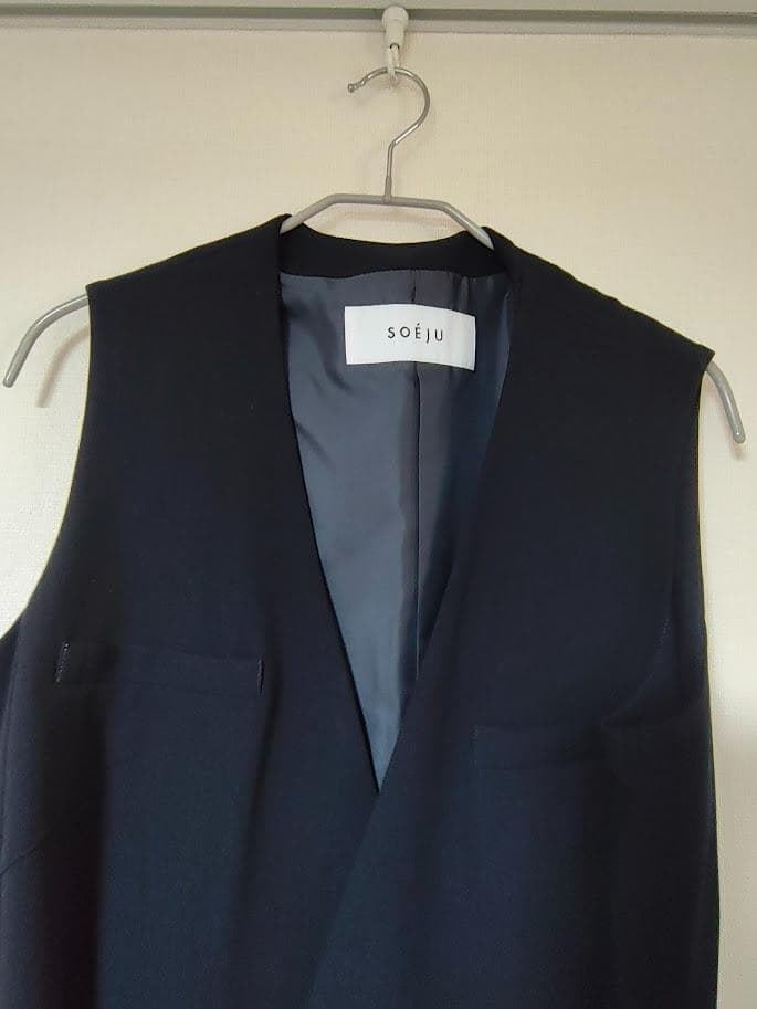 【SOEJU】 ウールライクロングジレ　（ソージュ）