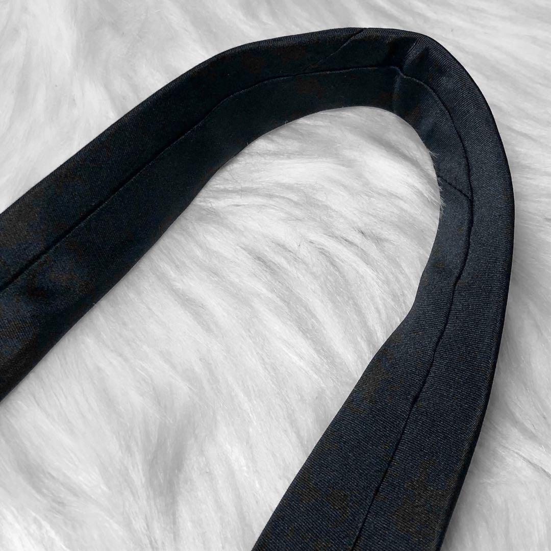 ヒューゴボス★ナロータイ ネクタイ ソリッド 無地 ブラック 光沢感 カジュアル