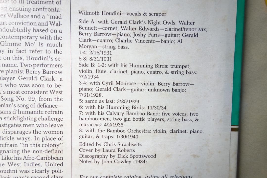 洋楽 WILMOTH HOUDINI / CALYPSO CLASSICS