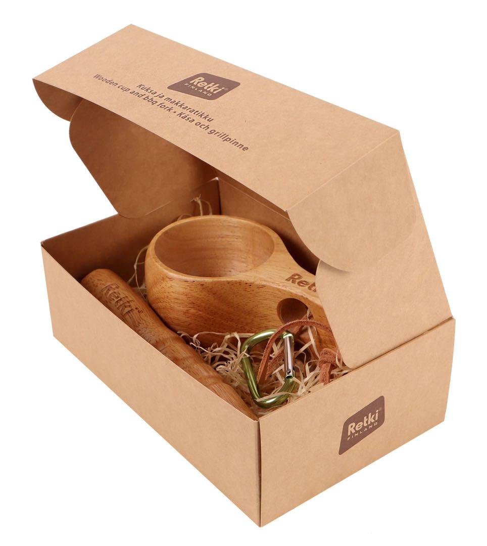 フィンランド Retki 木製　アウトドアマグカップ　ソーセージ刺し