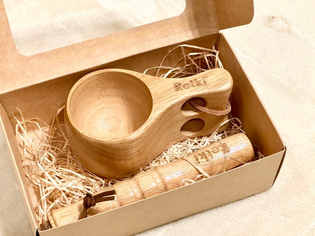 フィンランド Retki 木製　アウトドアマグカップ　ソーセージ刺し