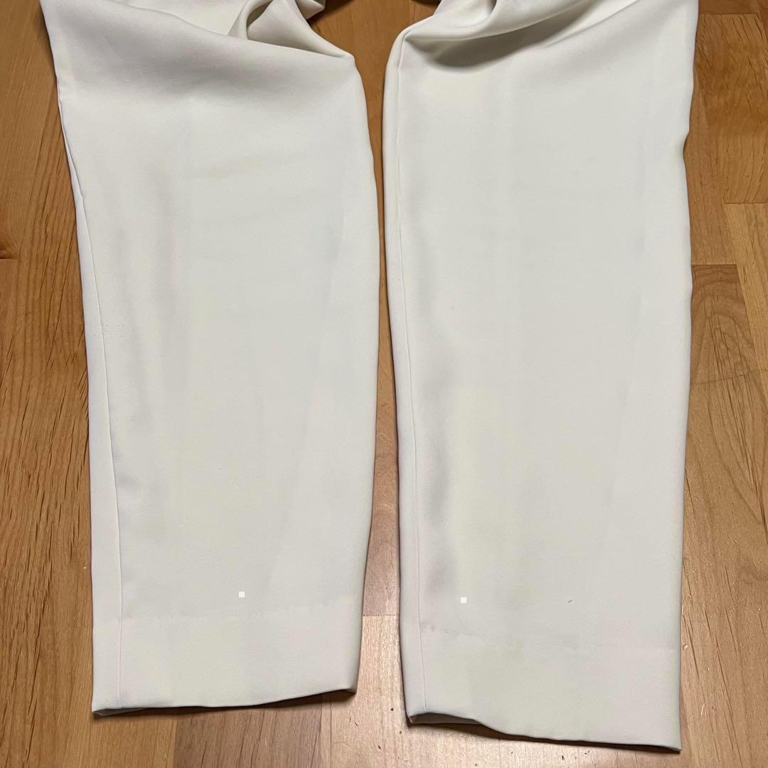 【美品】CULLNIトレンドデザイン　前ファスナー メンズ スーツ　オフホワイト