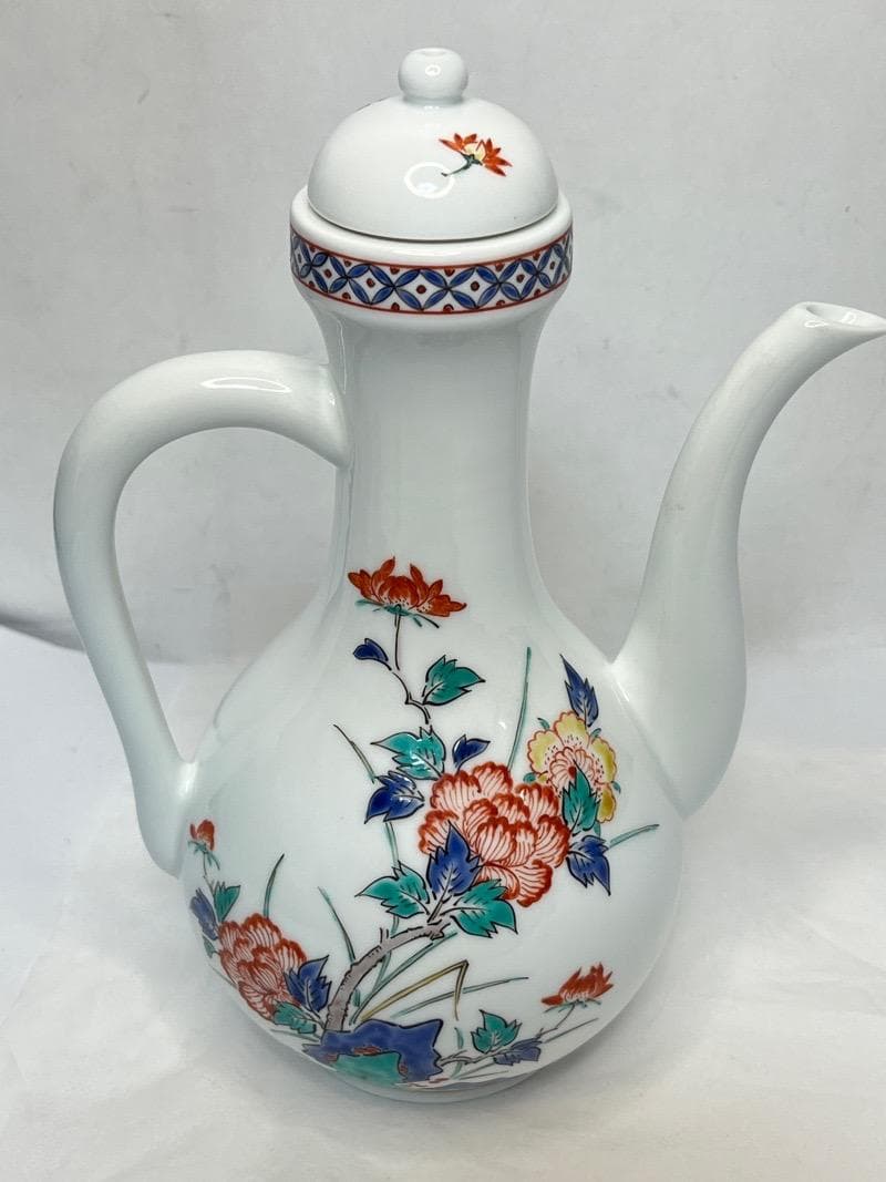 十三代 柿右衛門 水注 牡丹 水差し