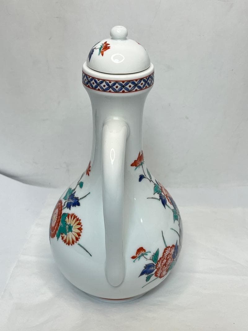 十三代 柿右衛門 水注 牡丹 水差し