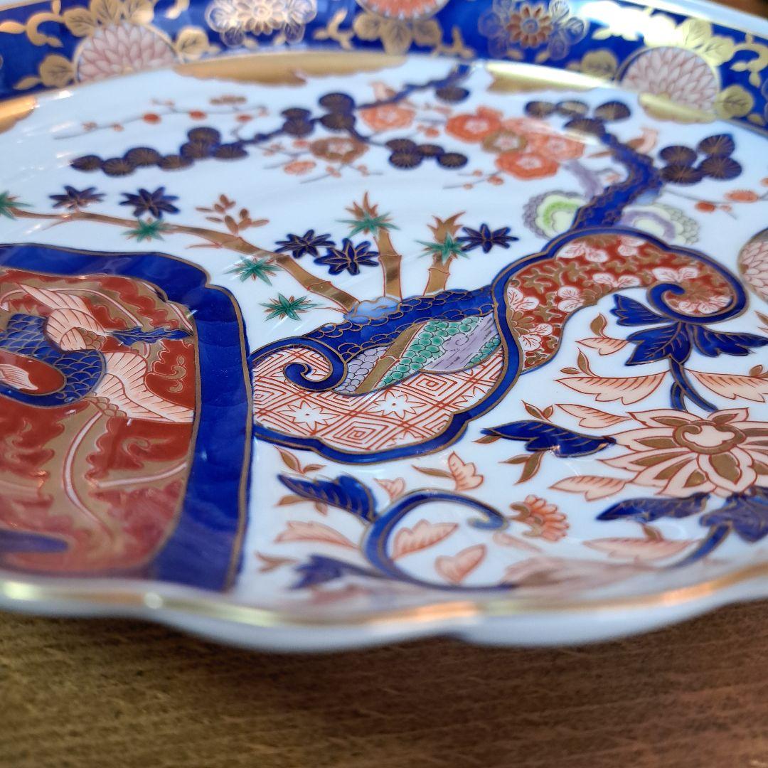 賞美堂　其泉窯　松竹梅鳳凰　有田焼　鮑型　盛皿