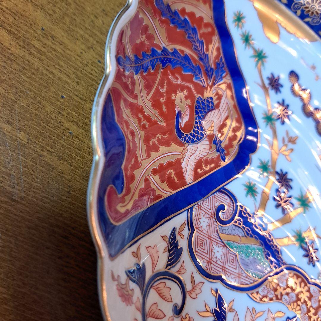 賞美堂　其泉窯　松竹梅鳳凰　有田焼　鮑型　盛皿