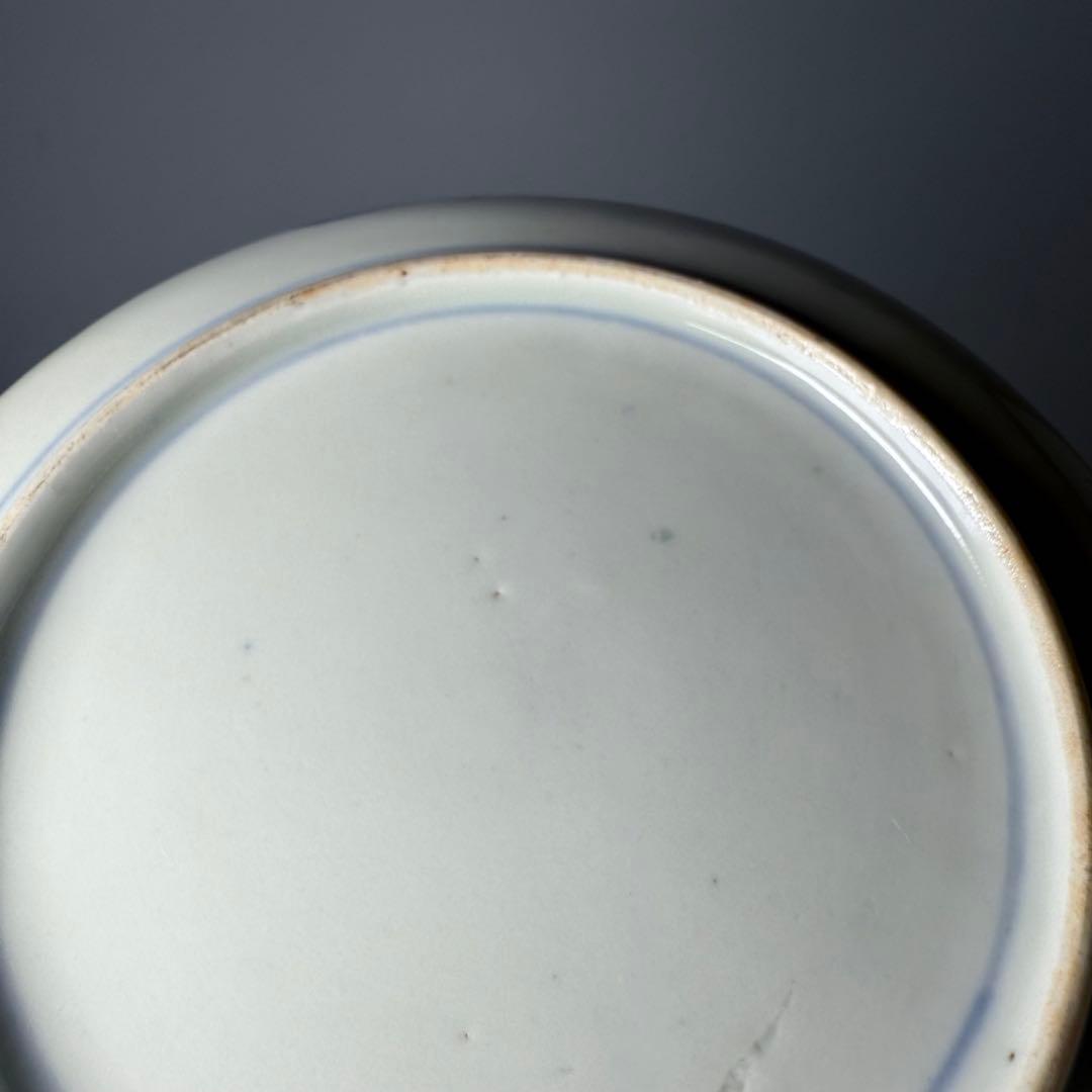 幕末〜明治期　染錦三方花草文様五寸皿　五枚　直径15.4cm　古伊万里　料理屋