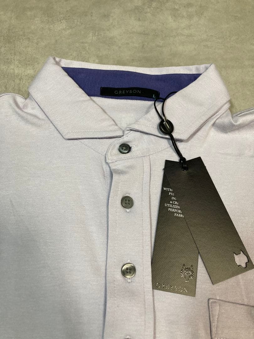 グレイソン ロングスリーブ ポロシャツ パープル