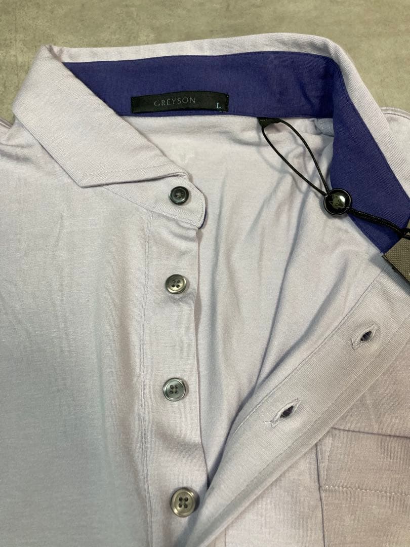 グレイソン ロングスリーブ ポロシャツ パープル