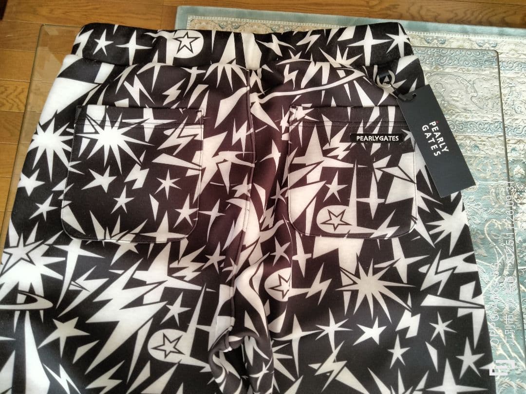 PEARLY GATES鹿の子ダンボールボンディング ギザ星柄ジョガーパンツ