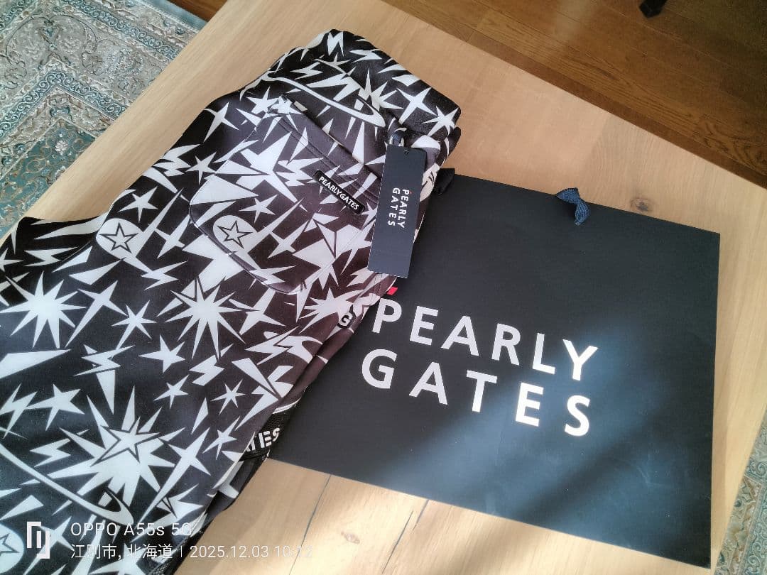 PEARLY GATES鹿の子ダンボールボンディング ギザ星柄ジョガーパンツ