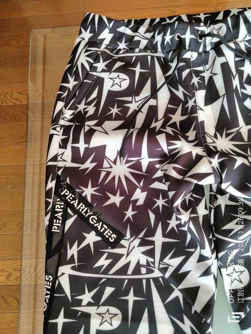 PEARLY GATES鹿の子ダンボールボンディング ギザ星柄ジョガーパンツ