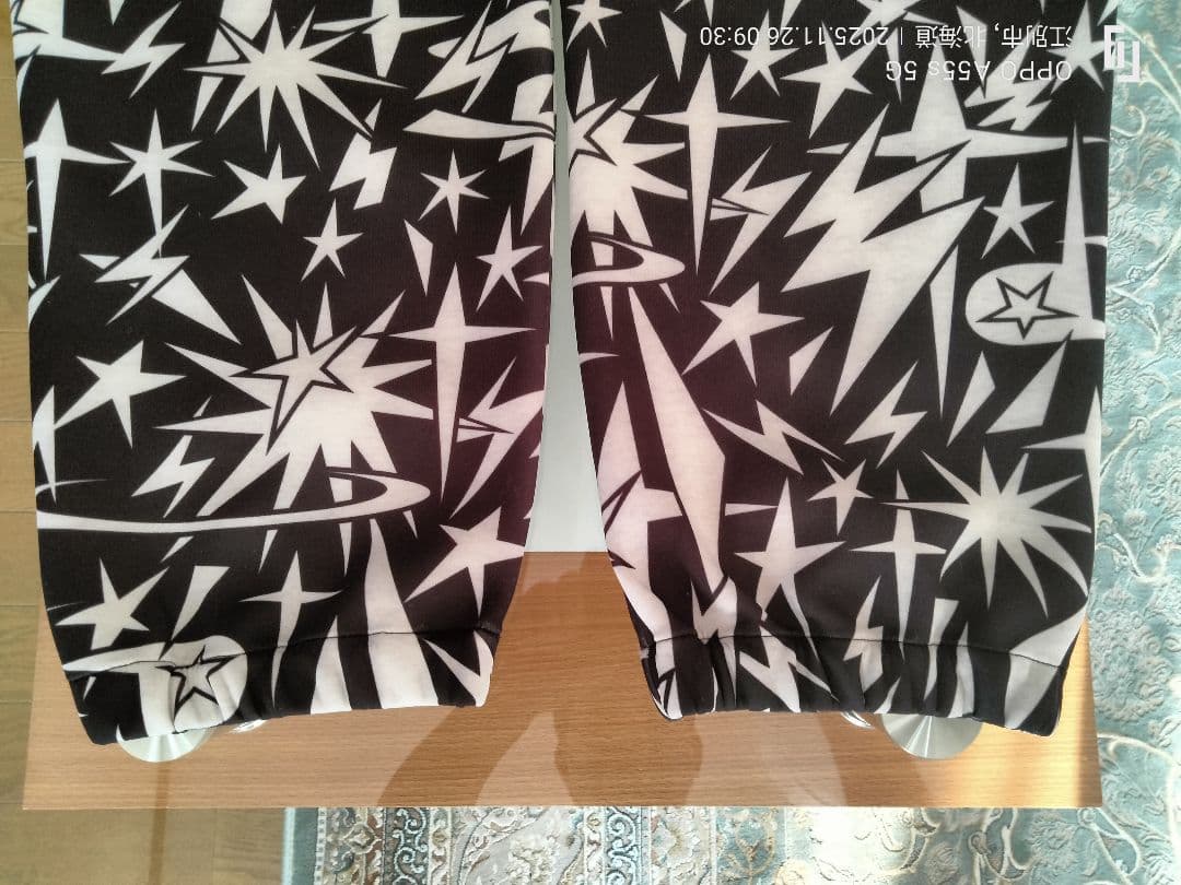 PEARLY GATES鹿の子ダンボールボンディング ギザ星柄ジョガーパンツ