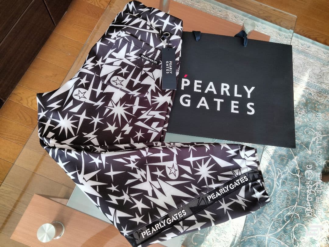 PEARLY GATES鹿の子ダンボールボンディング ギザ星柄ジョガーパンツ