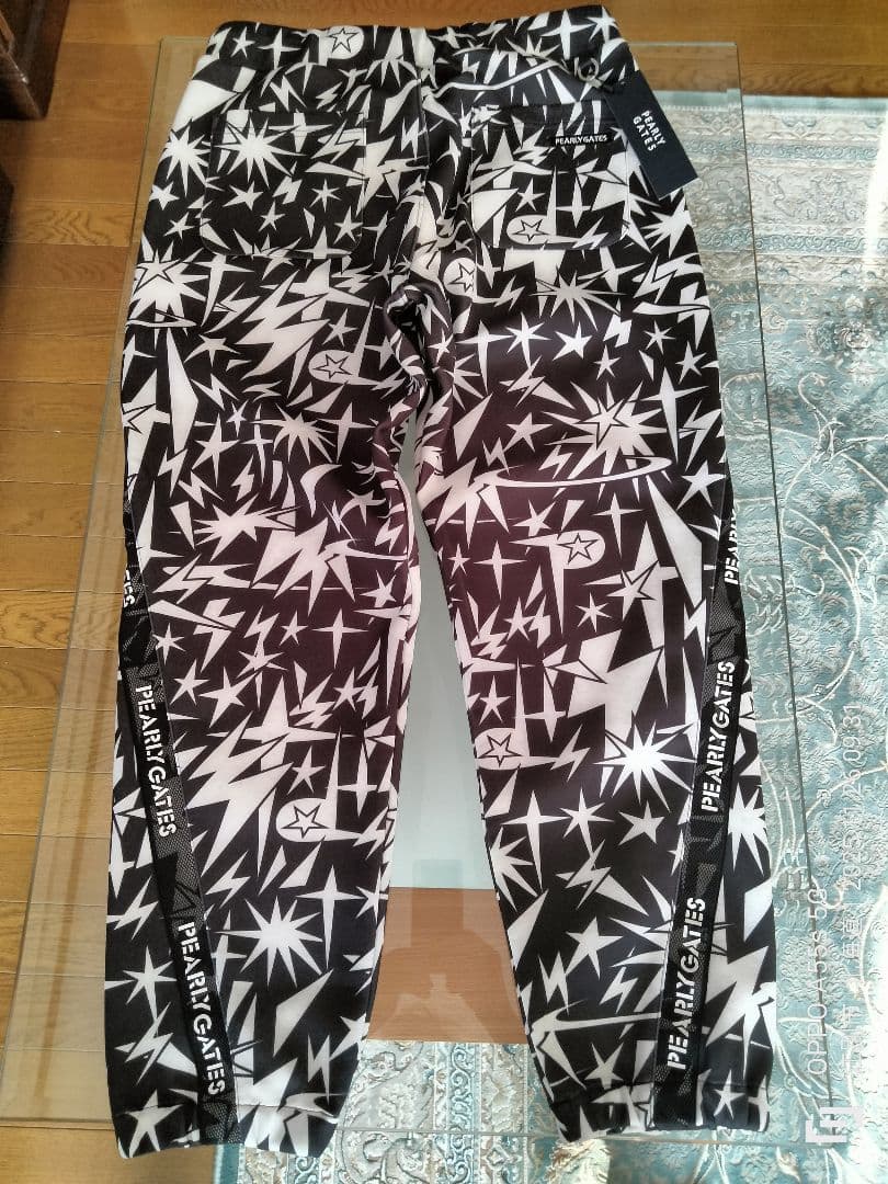 PEARLY GATES鹿の子ダンボールボンディング ギザ星柄ジョガーパンツ