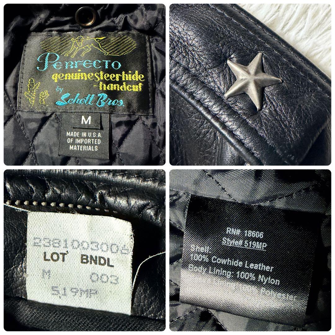 schott ライダースジャケット 519MP ワンスター　サボテンタグ　黒　M