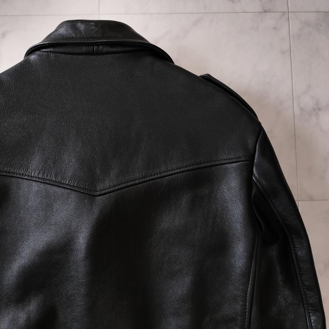 666 フロントベルトライダースジャケット 40 L ブラック LJM-10TF