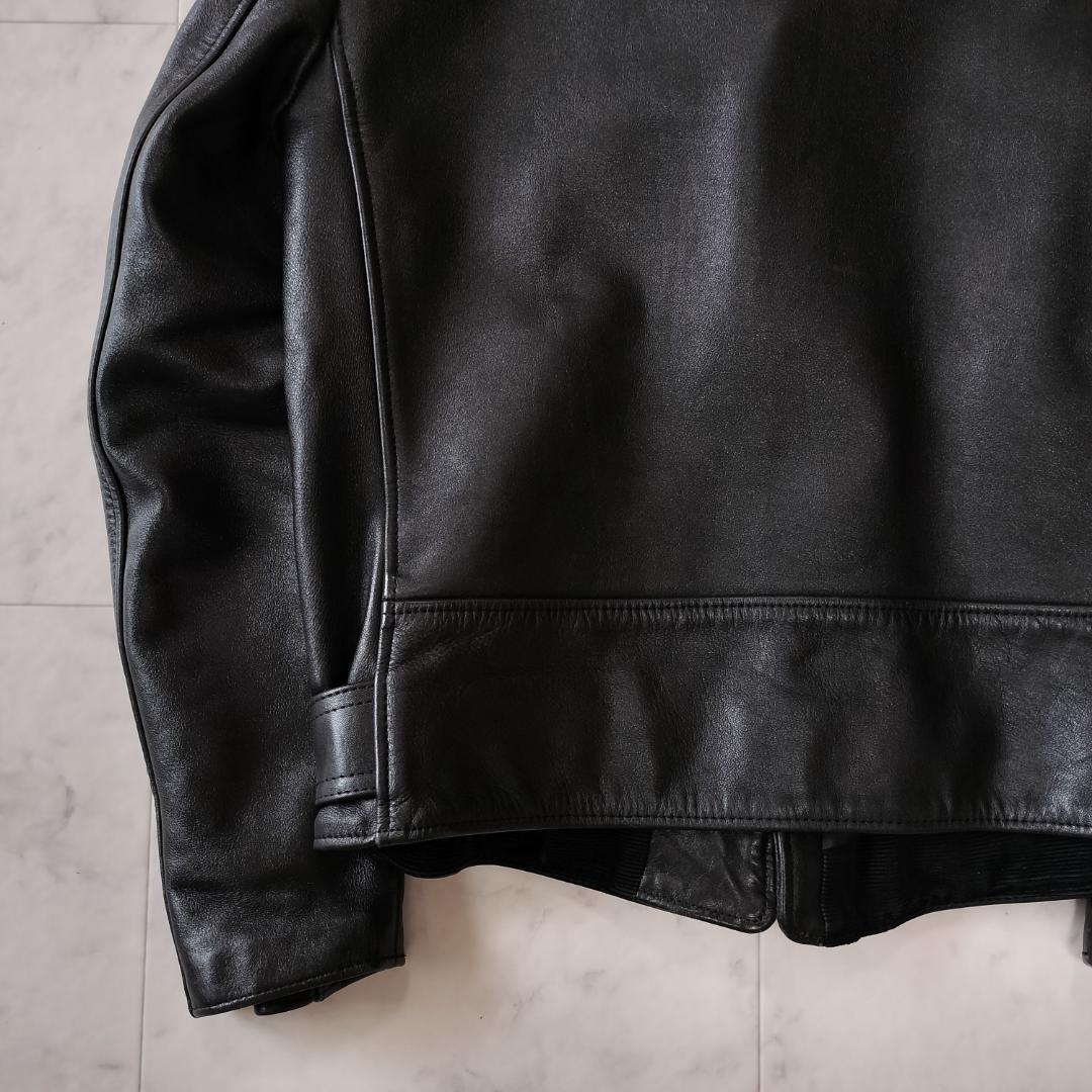 666 フロントベルトライダースジャケット 40 L ブラック LJM-10TF