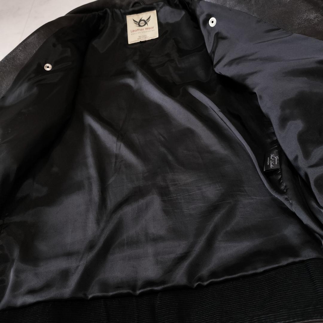 666 フロントベルトライダースジャケット 40 L ブラック LJM-10TF