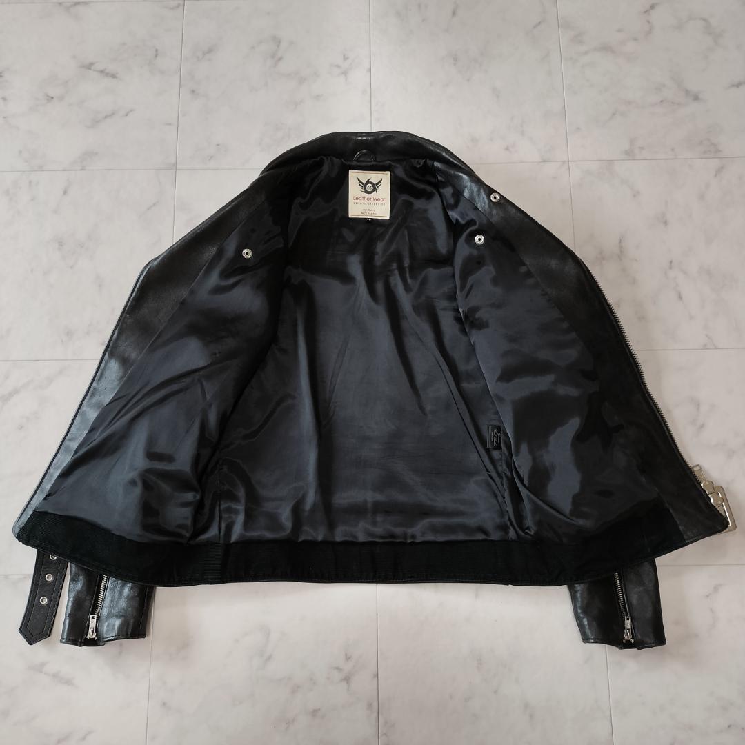 666 フロントベルトライダースジャケット 40 L ブラック LJM-10TF