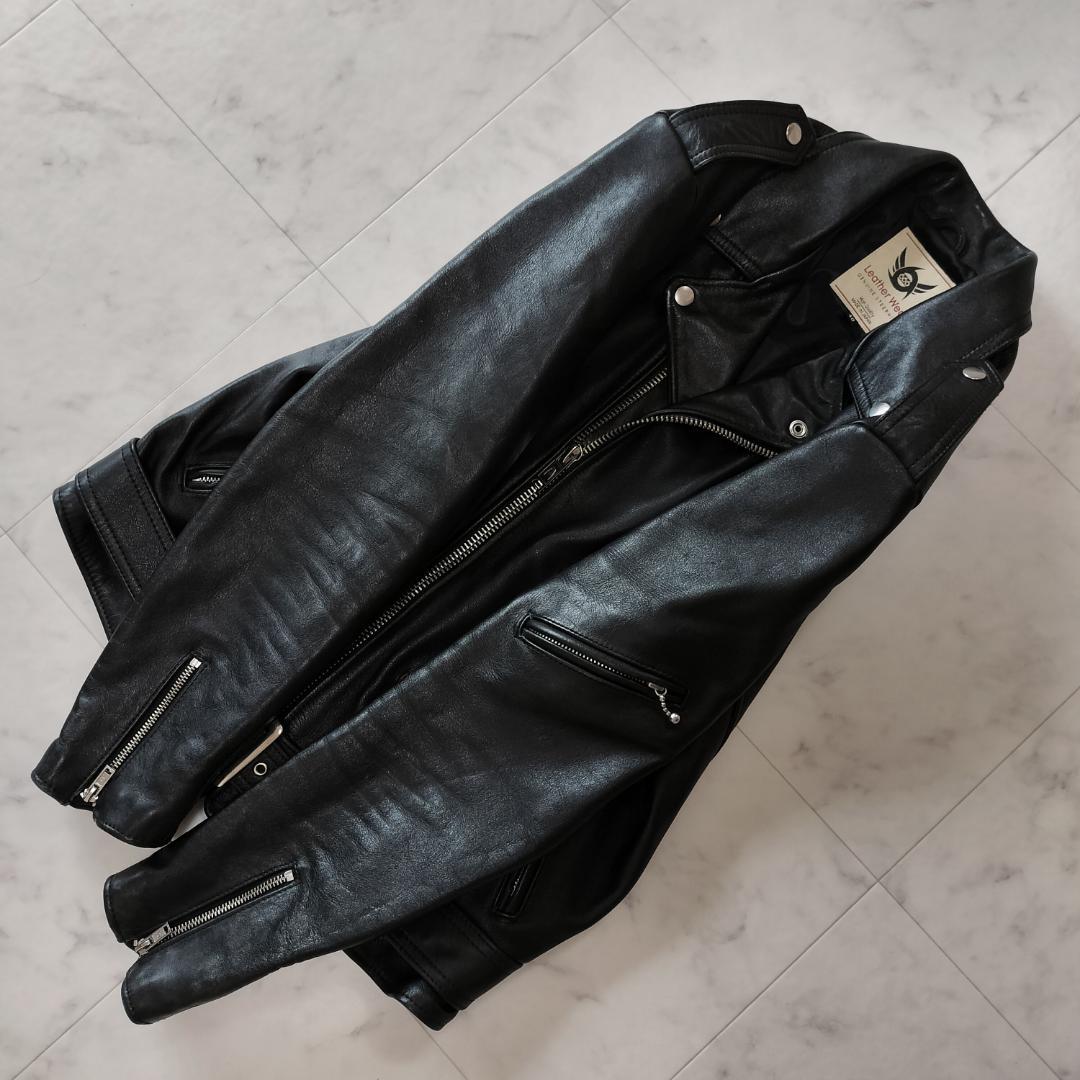 666 フロントベルトライダースジャケット 40 L ブラック LJM-10TF