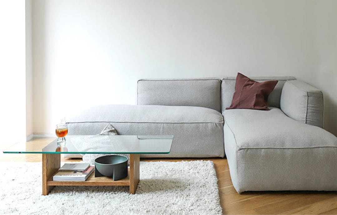 MOMO NATURAL(モモナチュラル) GLASS LOW TABLE