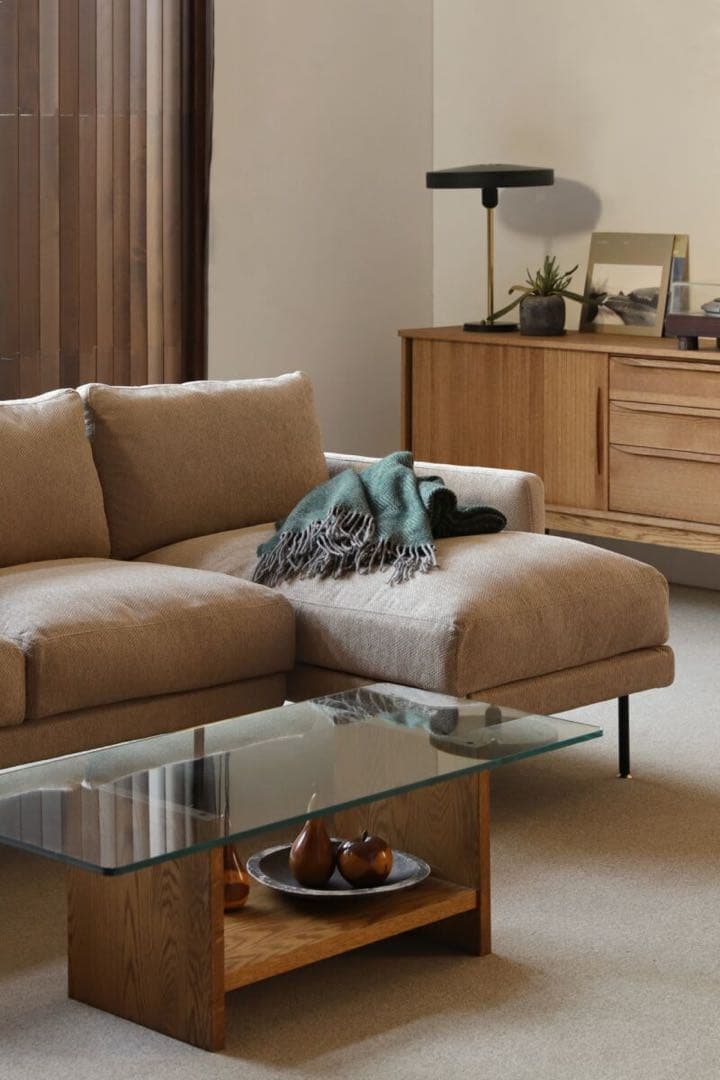 MOMO NATURAL(モモナチュラル) GLASS LOW TABLE