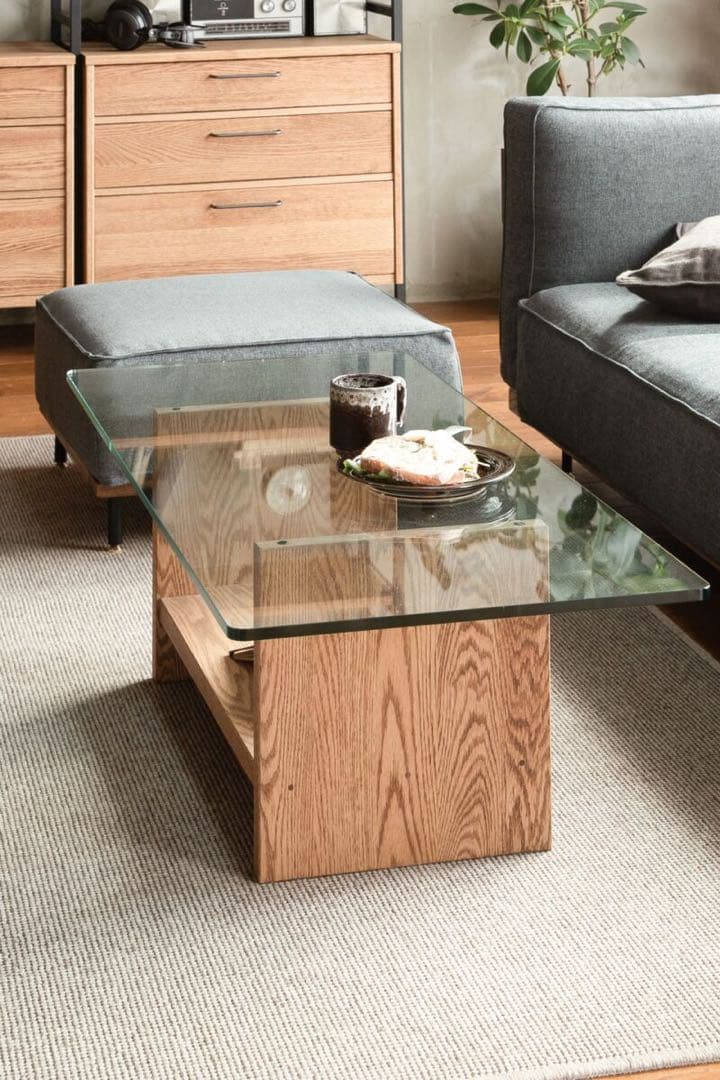 MOMO NATURAL(モモナチュラル) GLASS LOW TABLE