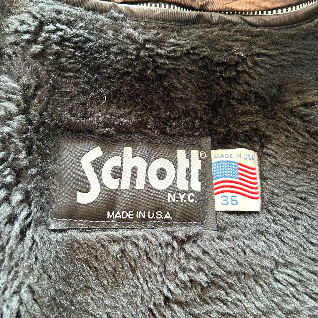 SCHOTT ショット　レザージャケット　ボアライナー付き　ブラック　36