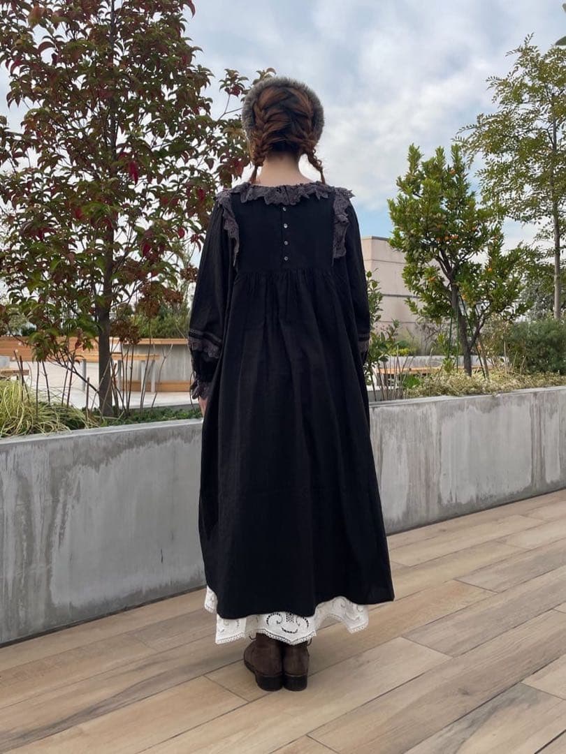 TSUHARU by Samansa Mos2 ドビーバテンレースワンピース　M