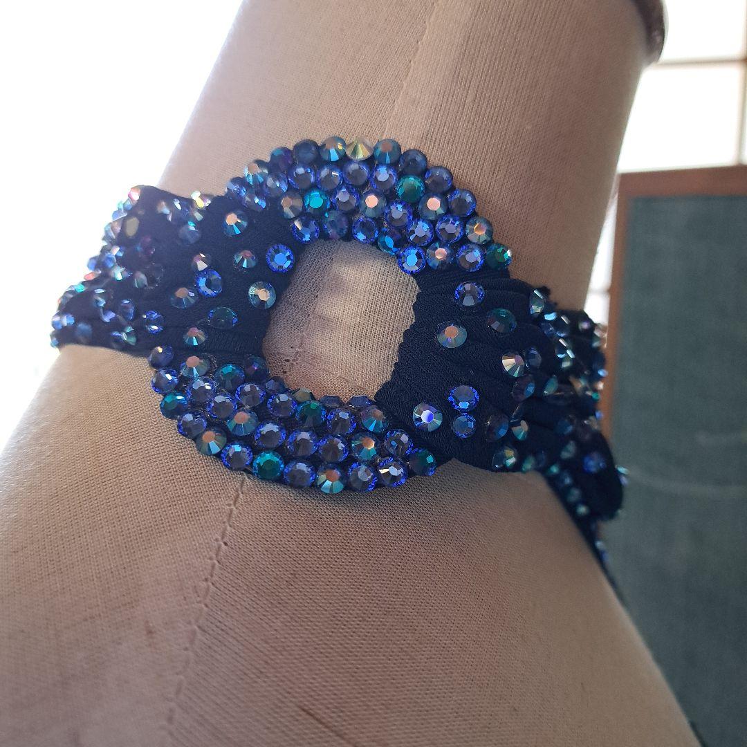 社交ダンスラテン ドレス ネイビー ベージュ