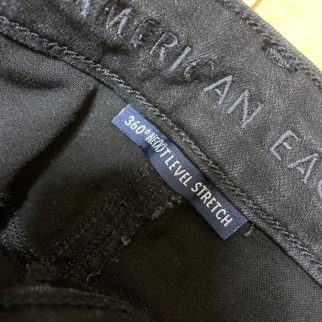 アメリカンイーグル ノーダメージブラックジェギング スキニーデニム US6！