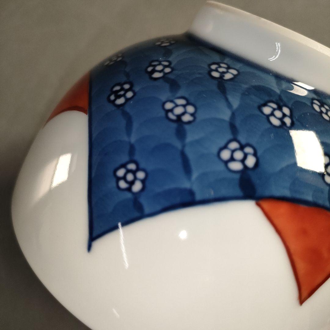 A1324-3/有田焼/源右衛門窯/染錦切紙梅地紋飯碗3客/茶碗/懐石道具/