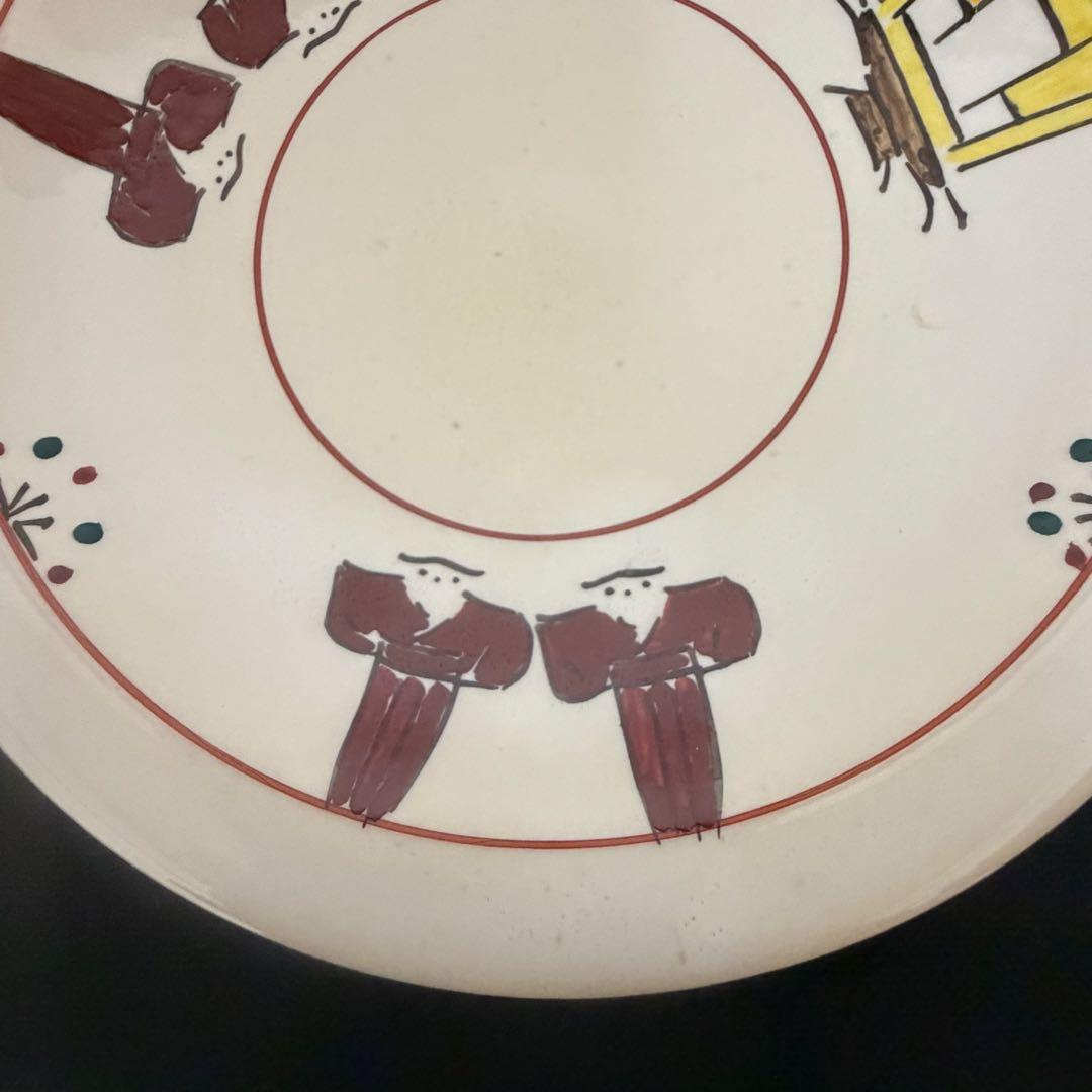 赤膚焼　奈良絵　銘々皿　5枚　共箱　大塩昭山　未使用品　茶陶　伝統