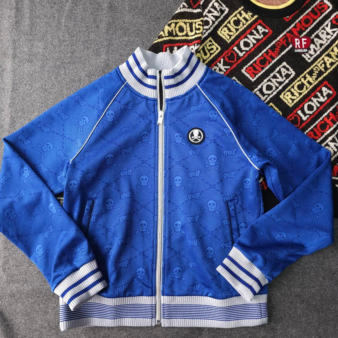 美品 2着セット マークアンドロナ 春 ジップブルゾン×セーター 総柄 36 S