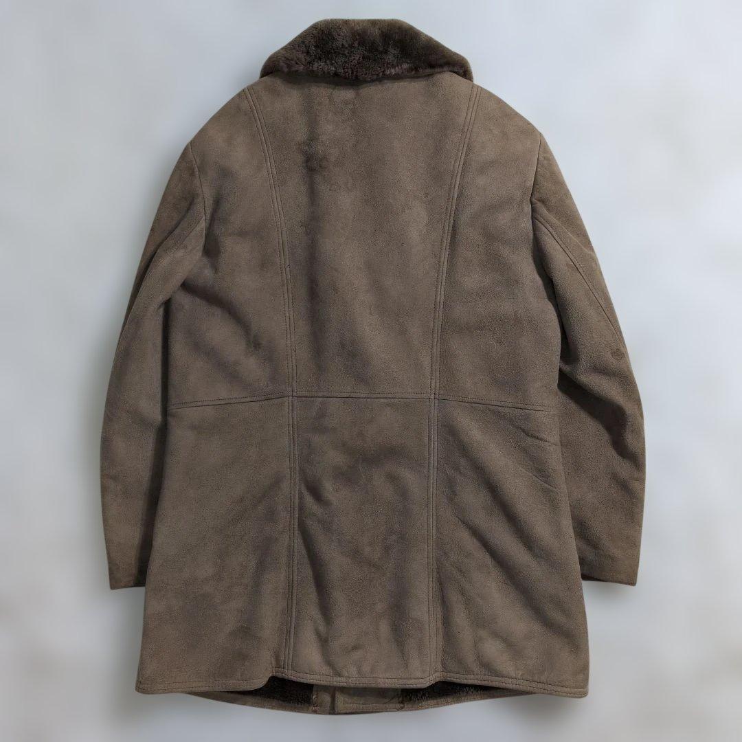 【極暖】ヴィンテージ リアルムートン ボアコート 本革 ブラウン 大きいサイズ