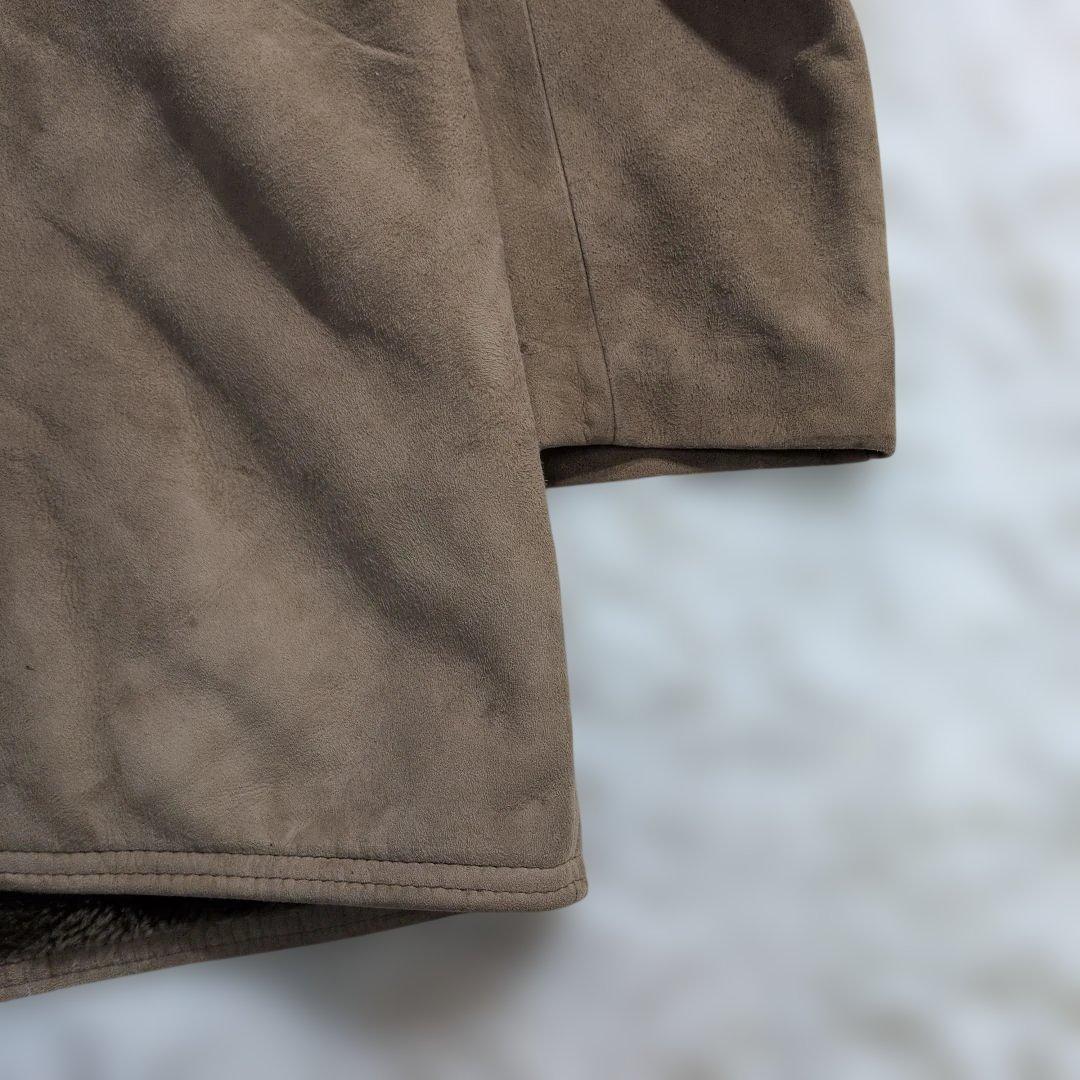 【極暖】ヴィンテージ リアルムートン ボアコート 本革 ブラウン 大きいサイズ