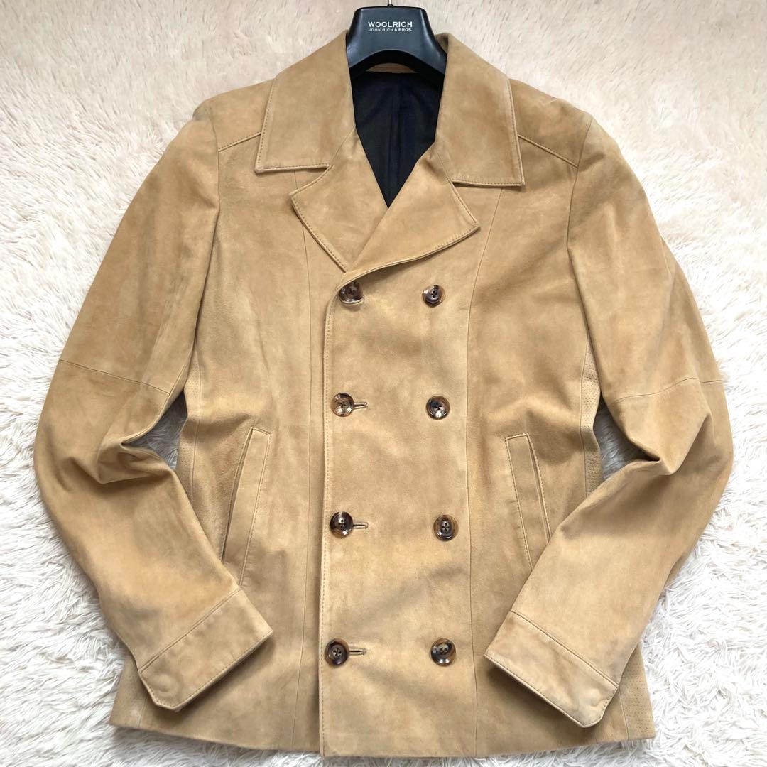 ✨羊革✨5351プールオム ラムラダブルライダース レザージャケット スエード